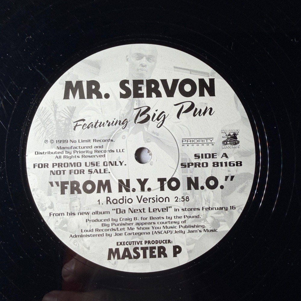 Vtg Mr Servon Big Pun From NY To NO Vinyl Promo No Limit Records Master P 1999‎
